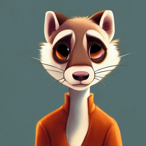 Prompt: beautiful furry art of ferret in smoking, high quality, detailed, zootopia style