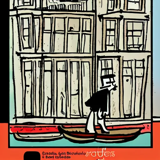 Prompt: amsterdam in the style of herge