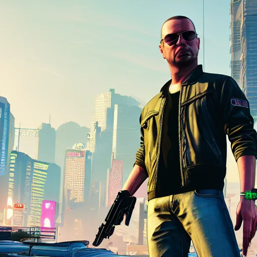 Image similar to grand theft auto v artwork of cyberpunk 2 0 7 7