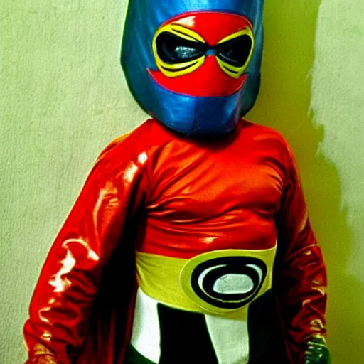 Image similar to mexican superhero luchador with mask 1 9 7 0's photo