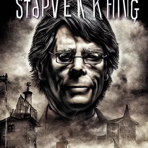 Prompt: Cover art for an as of yet unreleased Stephen King novel, no text