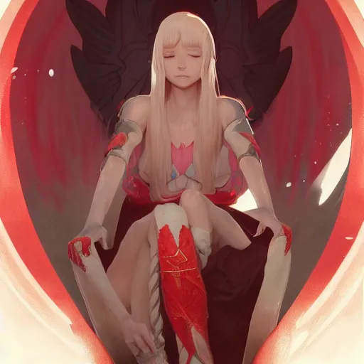 Prompt: Zero Two from Darling in the Flakes, D&D, fantasy, highly detailed, digital painting, artstation, smooth, sharp focus, illustration, art by artgerm and greg rutkowski and alphonse mucha