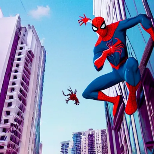 Image similar to mutant spider - man in miami vice