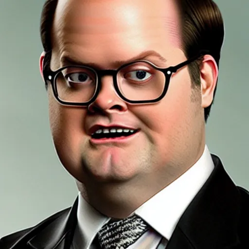 Image similar to dwight schrute pretending to be brian baumgartner