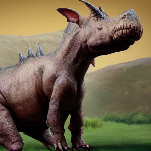 Image similar to Elon Musk as a rhinosaurus