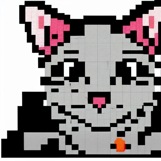 Image similar to 2d pixel art of a cat, full body, no background, lowres