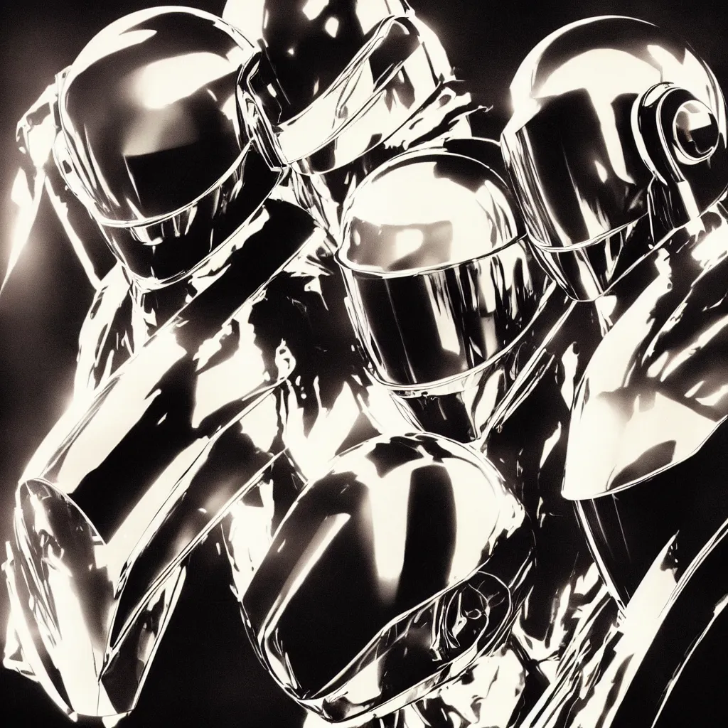 Prompt: new minimalistic album cover Daft Punk