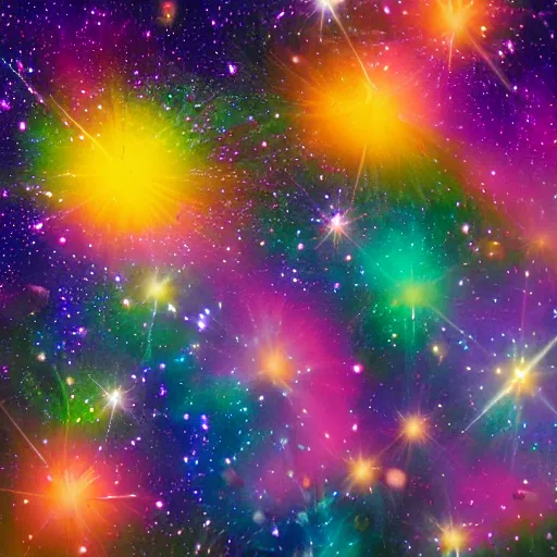 Image similar to a gun shooting colorful cosmos