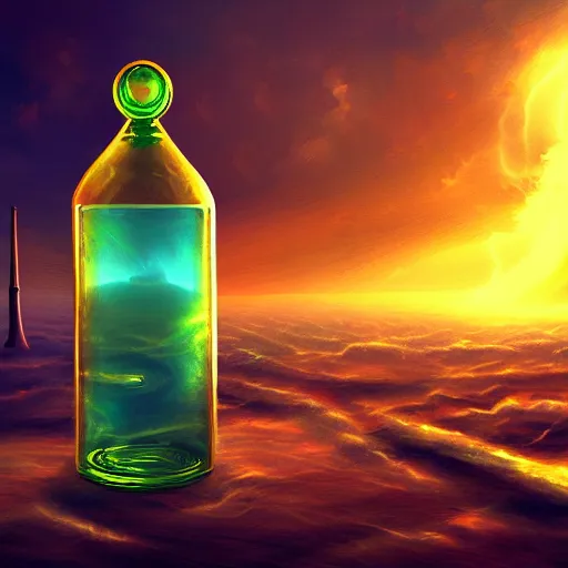 Image similar to tornado in a bottle, digital art, trending on artstation