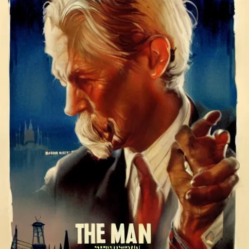 Prompt: painted poster by drew struzan for a movie called 'the man who didn't try'