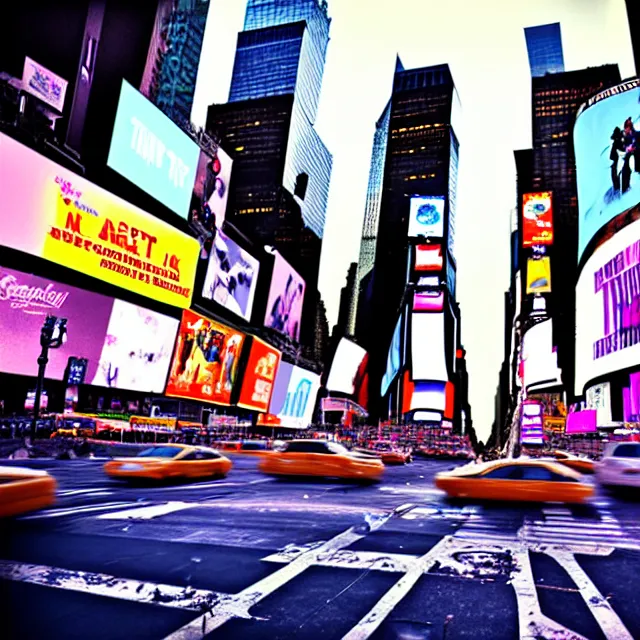 Image similar to a photo of times square new york, trashpunk style, photorealistic, photography by tomino - sama