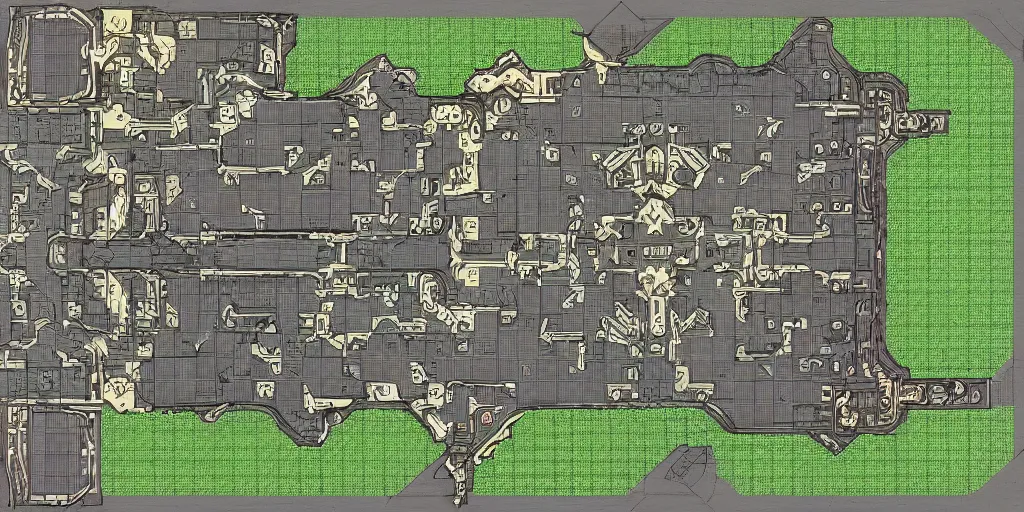 Image similar to architectural floor plan gears of war map meets architectural floor plan call of duty map, symmetrical outpost, award winning design