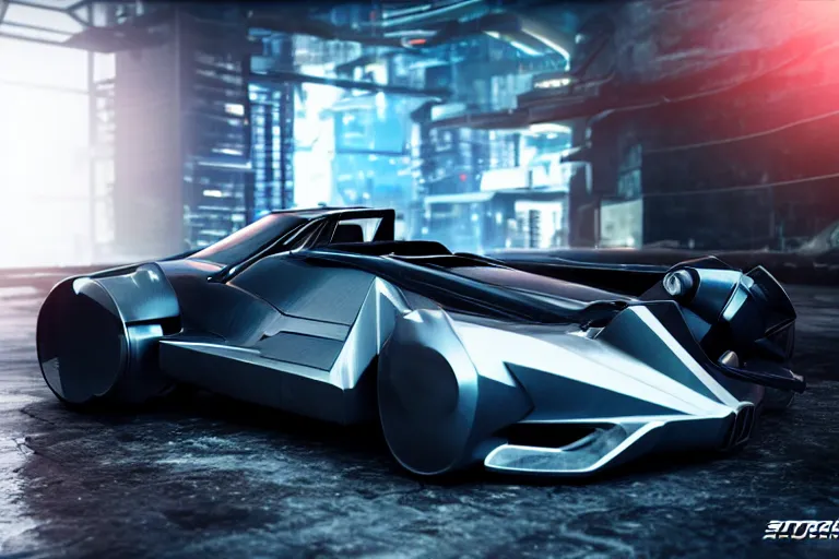 Image similar to cyberpunk bladerunner concept inspired sports car, futuristic look, highly detailed body, very expensive, photorealistic camera shot, bright studio setting, studio lighting, crisp quality and light reflections, unreal engine 5 quality render