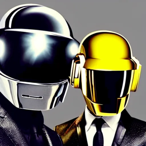 Image similar to daft punk helmets, pixar