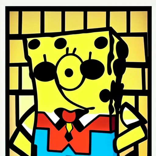 Image similar to Spongebob by Romero Britto