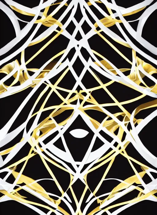 Image similar to symmetrical, shiny!!!! award - winning painting, abstract, gold and silver shapes, rectangles, geometry, elegant, luxurious, beautiful, pitch black background, dali