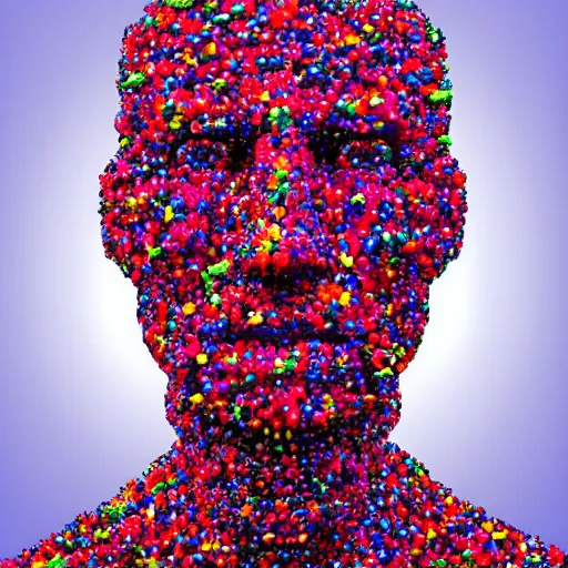 Image similar to a human made out of candy, digital art