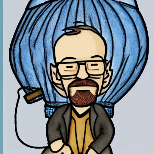 Prompt: walter white as a hot air balloon