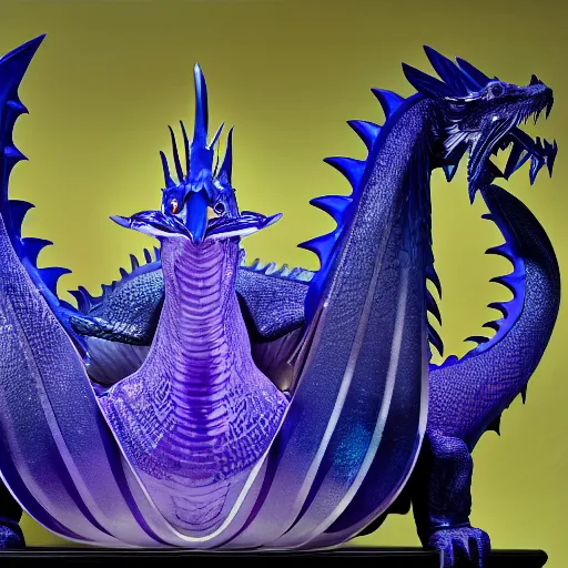 Prompt: a 128 foot tall elegant female silver western dragon with purple accents, having a 360 foot long wingspan; The scales smooth and streamlined, while having a sleek and sharp crest; two epic eyes bright blue right above the jawline; the snout sharp and pointed, yet sleek and elegant; she looks toward the camera; close-up bust, high quality 16k digital art, deviantart, furaffinity