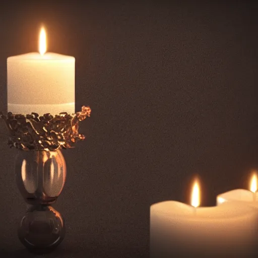 Image similar to candle in very dark room, hyper-detailed, extreme details, octane render