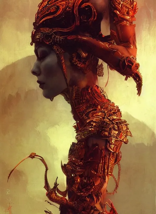 Image similar to amazon queen, intricate, elegant, highly detailed, vivid colors, john park, frazetta, sparth, ruan jia, jeffrey catherine jones