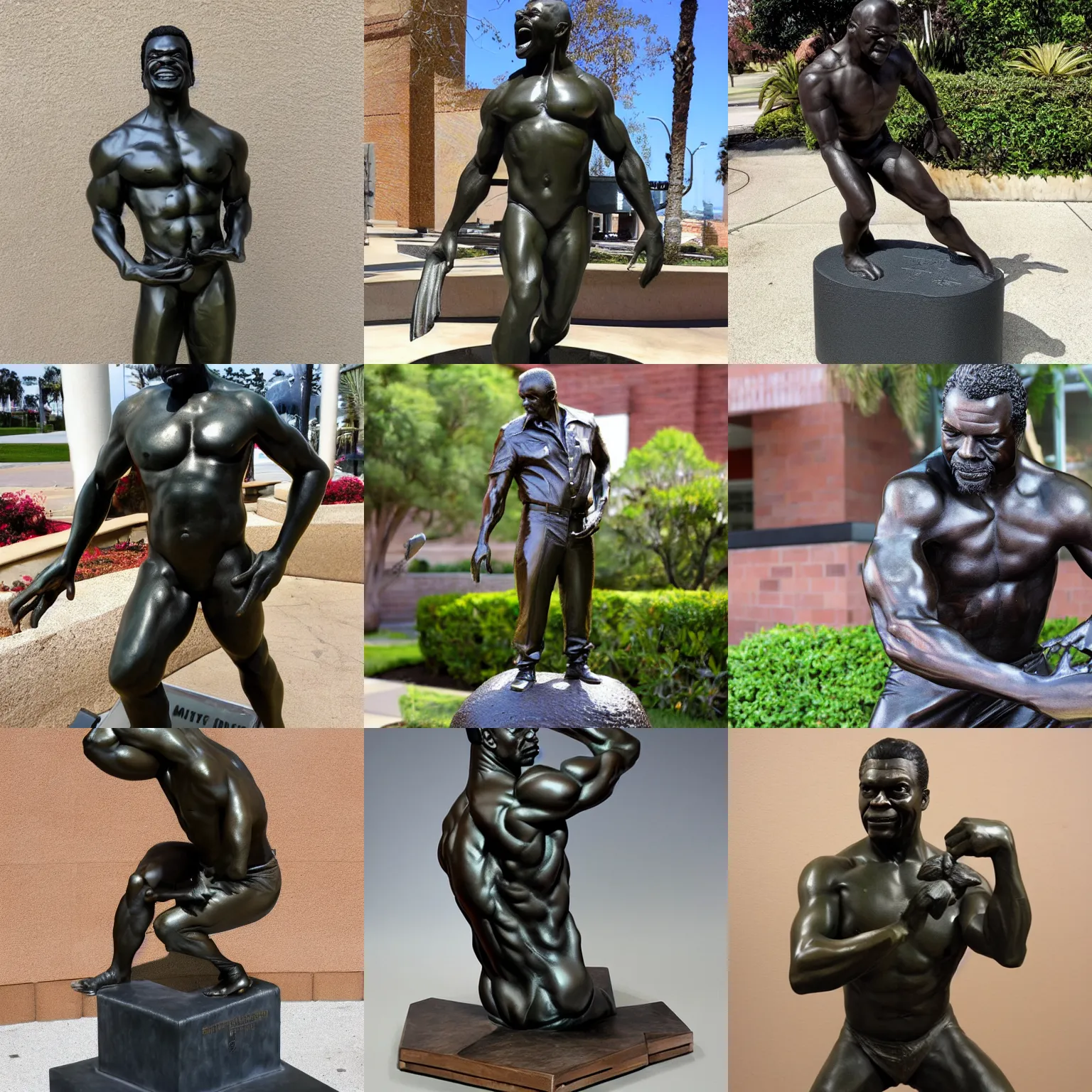 Prompt: keith david bronze statue