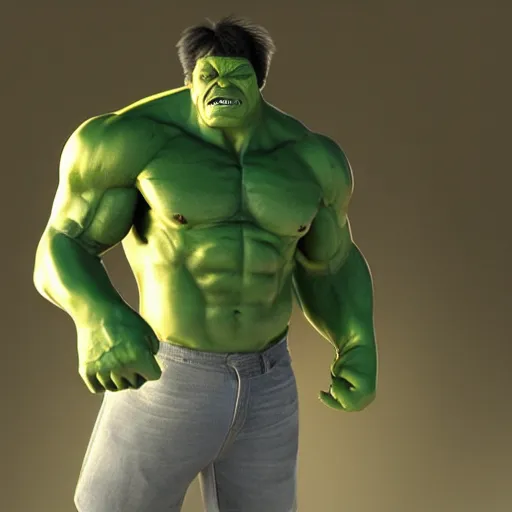 Prompt: mark rufalo as hulk, render, octane render,