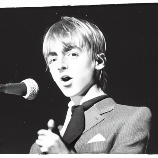 Prompt: a young paul weller on stage