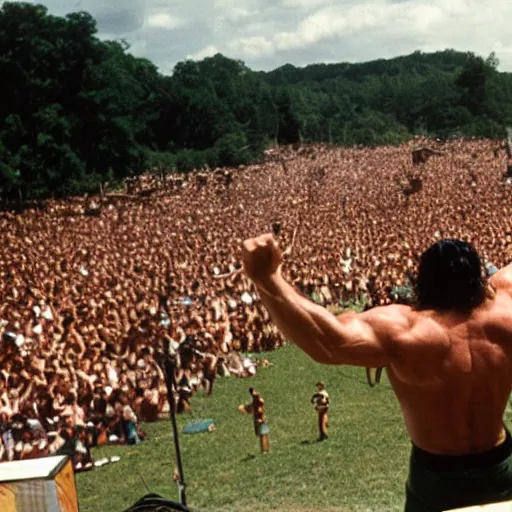 Image similar to hulk performing at woodstock