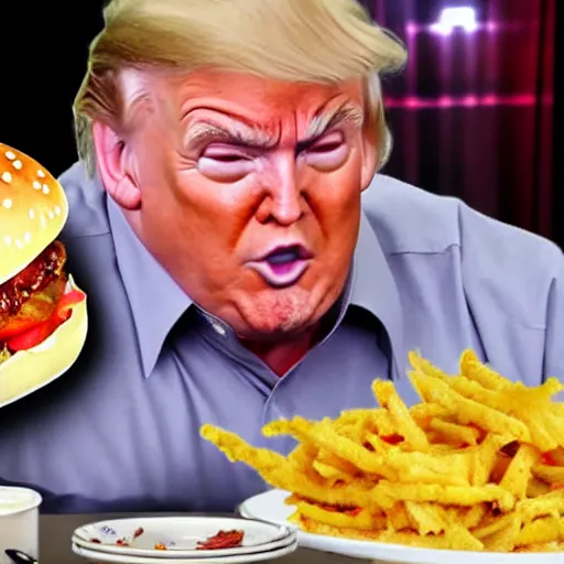 obese crying donal trump mukbang | Stable Diffusion | OpenArt