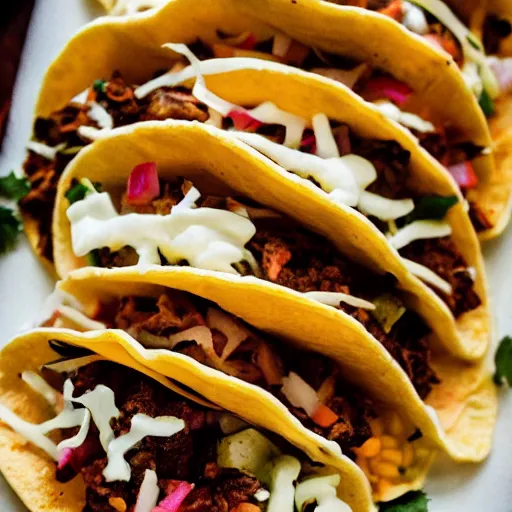 Image similar to close up high resolution photo of a taco, very tasty, lots of cheese, food photography, instagram, trending