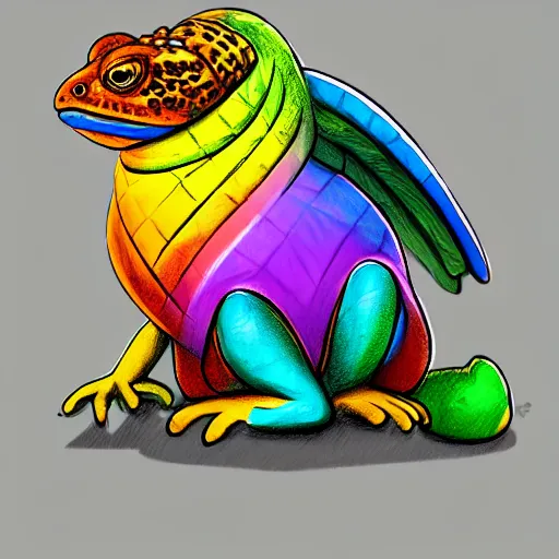 Image similar to three animals,trio, toad with wings and rainbow snake and golden lizard, trio, artstation, concept art, master illustration, details, good clear quality, fun - w 704