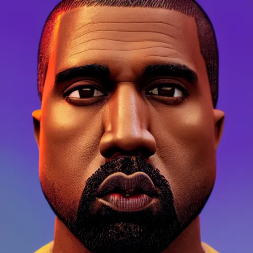 Image similar to highly detailed portrait of kanye west looking right, intricate, cgsociety, unreal engine, octane render, sharp focus, smooth, volumetric lighting, cinematic composition, artstation