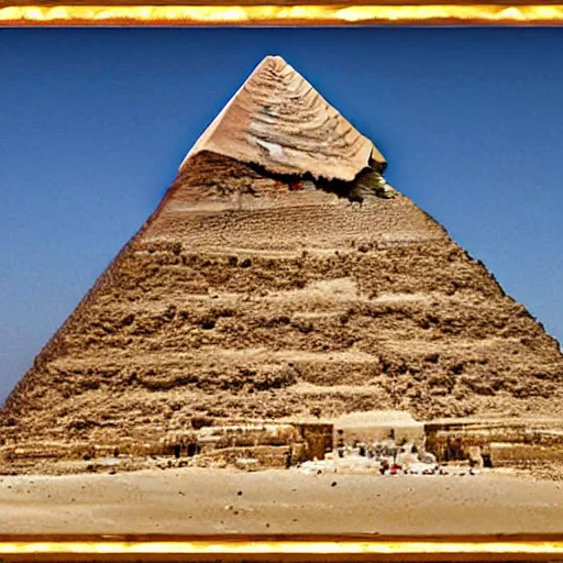 Prompt: egyptian akhnatoon god sculpture pyramid