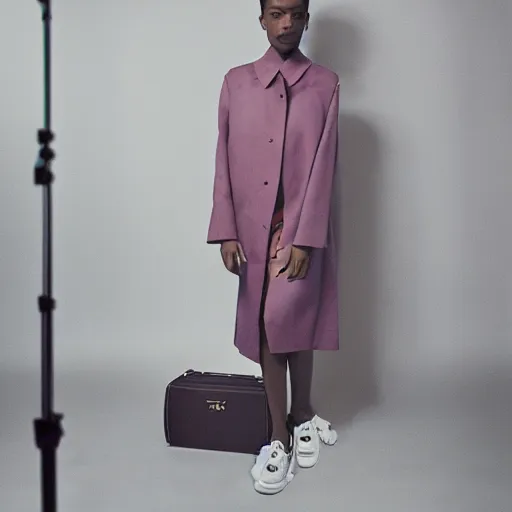 Image similar to realistic photoshooting for a new prada lookbook, color film photography, photo of a woman, photo in style of tyler mitchell, 3 5 mm