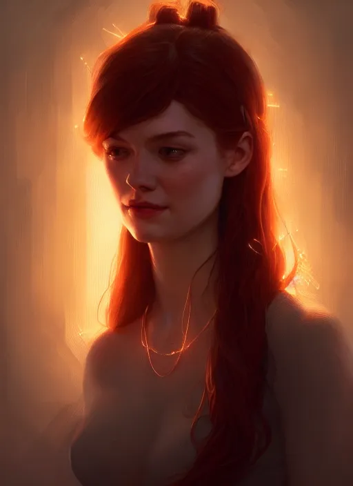 Image similar to portrait of mary jane watson, intricate, elegant, glowing lights, highly detailed, digital painting, artstation, concept art, smooth, sharp focus, illustration, art by wlop, mars ravelo and greg rutkowski