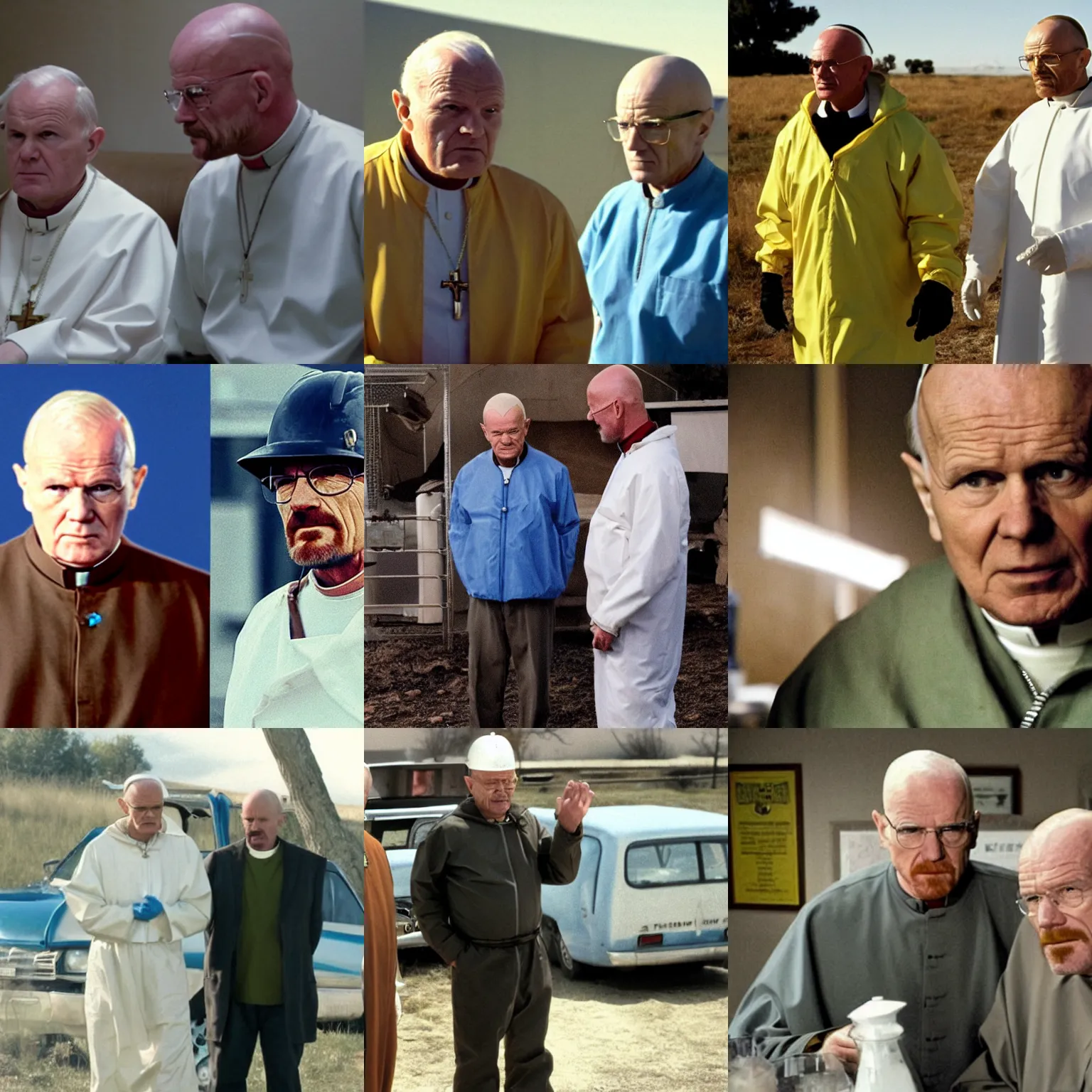 Image similar to john paul ii in breaking bad with walter white