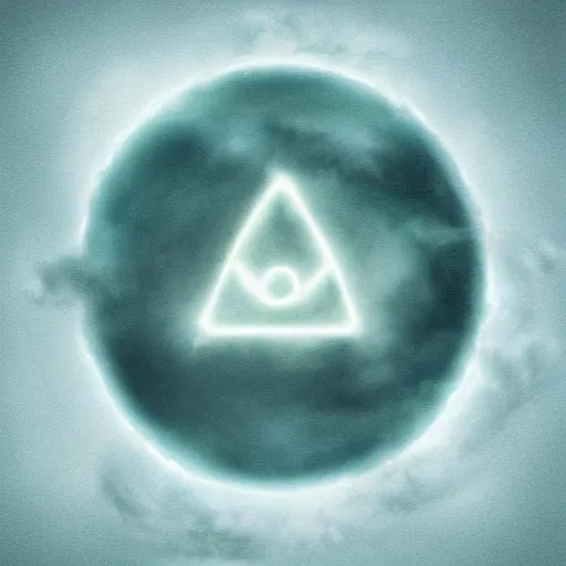 Image similar to atom symbol surrounded by clouds, dreamy lighting, digital art, art station, extremely detailed