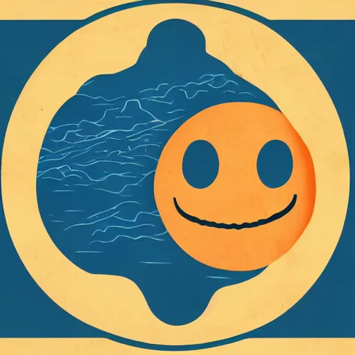 Prompt: melting smiley faces poster in the style of ukiyo - e, 4 k, hd, very detailed and clear