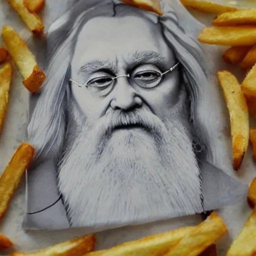 Prompt: albus dumbledore in the shape of a french fry