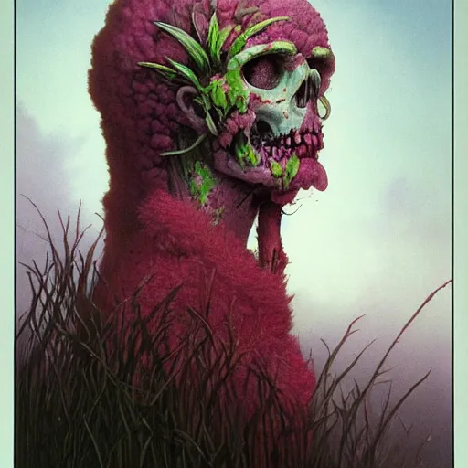 Image similar to a nature portrait of a p - zombie!!! natural lighting art dawn. highly detailed. colourful. moody. artstation, 4 k, by gerald brom zdzisław beksinski, and ansel adams and studio ghibli, horror, lots of sakura flowers, lovely