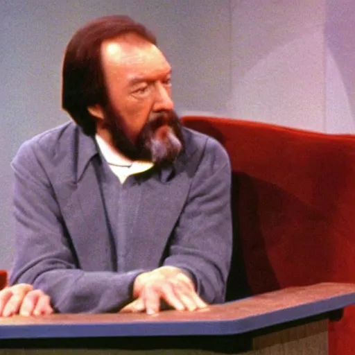 Image similar to stills of theologian John Calvin on the tv game show Match Game (1974)