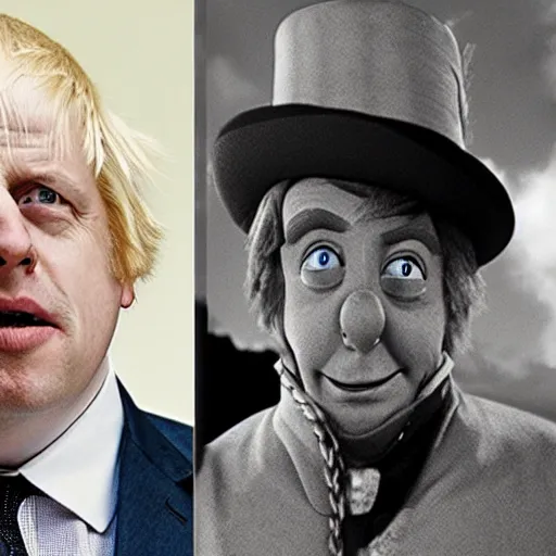 Prompt: Boris Johnson as the childsnatcher from Chitty Chitty Bang Bang