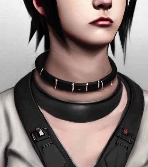 Prompt: detailed realistic female character cyberpunk wearing thick steel collar around neck, realistic, art, beautiful, 4K, collar, choker, collar around neck, punk, artstation, detailed, female, woman, choker, cyberpunk, neon, punk, collar, choker, collar around neck, thick collar, choker around neck,