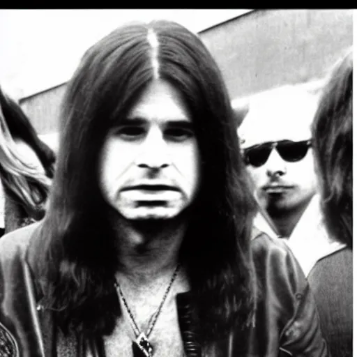 Prompt: 1970 young Ozzy Osbourne on the Osbournes screenshot