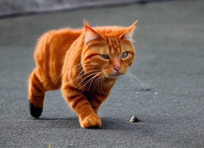 Prompt: ginger cat, in mid action