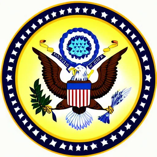 Prompt: Great Seal of the american state of Absaroka, flat image, vector art, high detail, Wikipedia Illustration