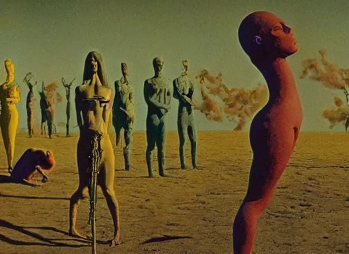 Image similar to still from a surreal art house film by alejandro jodorowsky, max ernst, zdzislaw beksinski, robert crumb and wes anderson : : big international production by a major studio : : cinemascope, technicolor, 8 k