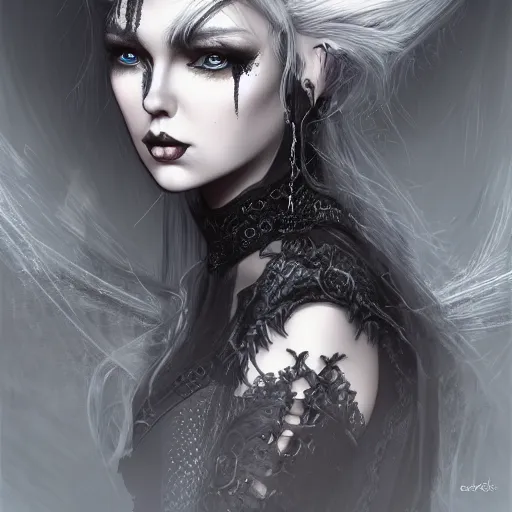 Image similar to gothic kerli koiv by christopher c. lee, light and shadow effects, intricate, highly detailed, digital painting, art station, concept art, smooth, sharp focus, illustration, advanced digital, atmospheric lighting, detailed face, christopher c. lee arcane