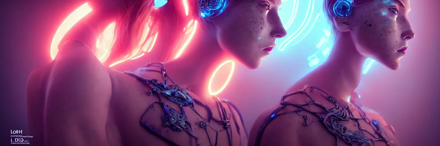 Prompt: outfocus photography of a beautiful scandinavian female humanoid with freckles, by loish, d & d, fantasy, cyber neon lighting, futurism, intricate futuristic jewelry accessories, cyberpunk high fashion glossy latex swimsuit, profile posing, perfect anatomy, hyper photorealistic, digital photography, artstation, pinterest, concept art, art by pascal blanche and greg rutkowski,